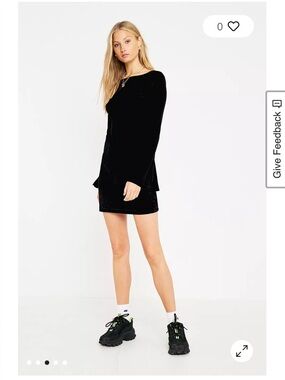 Urban Outfitters dress Belle Black Velvet Bell sleeves size large